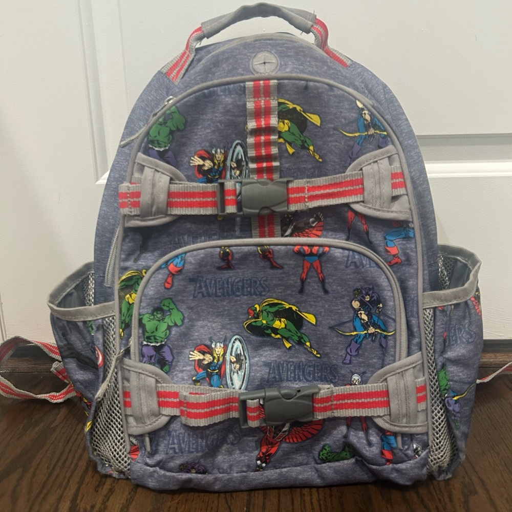 Small Marvel Avengers Kids Backpack - Gray and Red (glow in the dark)